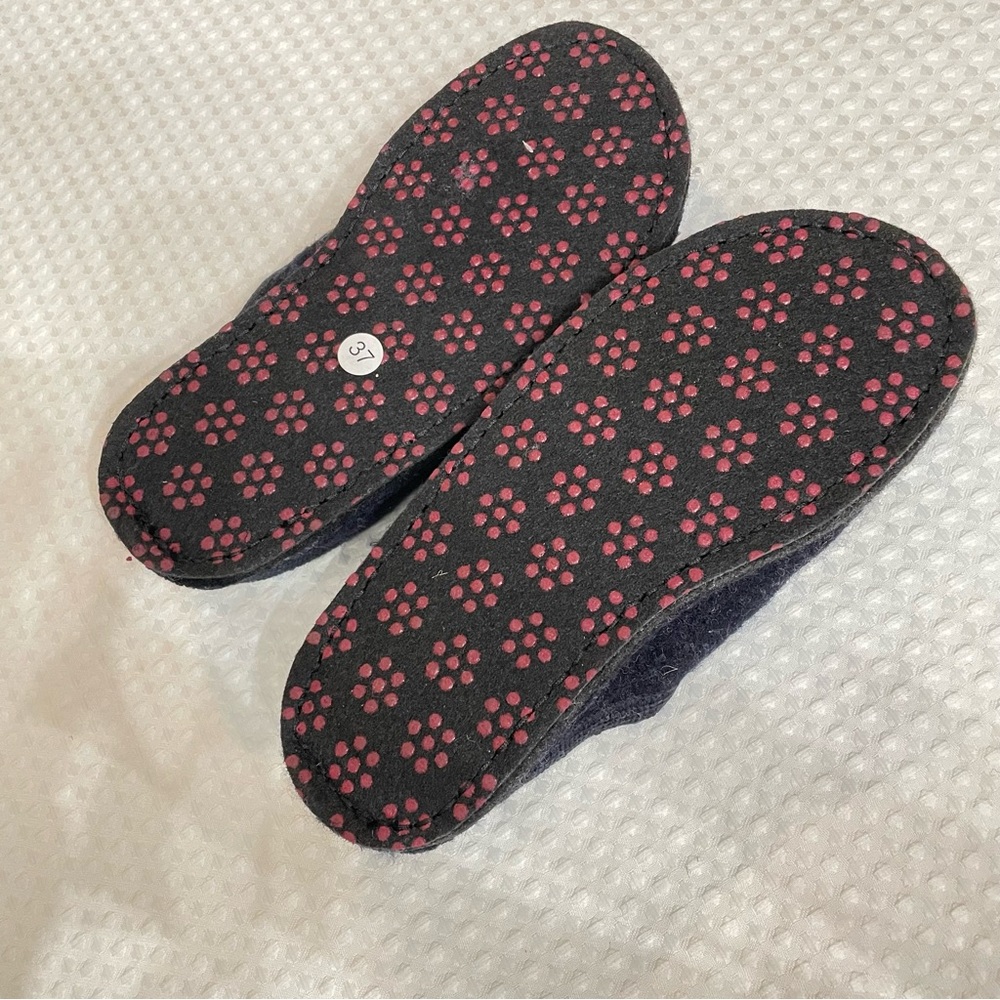 🛍️sold🛍️Haflinger Doggy Slipper Women’s US 6 EU 37 Pure Wool Shoe Dogs Blue - Picture 3 of 8